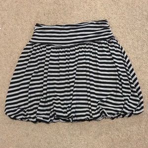 Necessary Objects Black & Grey Striped Skirt